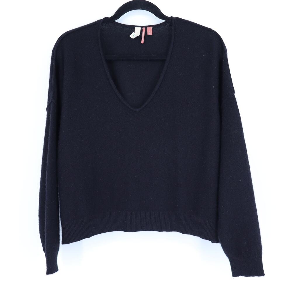 PILCRO Valani Cashmere Pullover Sweater Black Oversized Long Sleeve Women's M